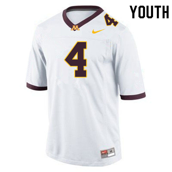 Youth #4 Terell Smith Minnesota Golden Gophers College Football Jerseys Sale-White